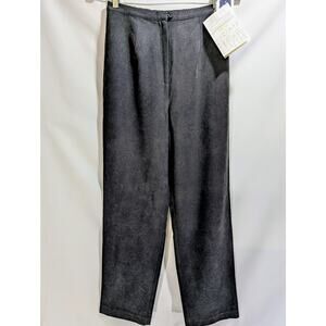 NWT Bushwacker Classics Black Sueded Straight Leg Pants Women’s Small QVC Style